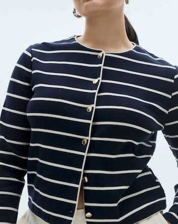 Mango Striped Knit Cardigan
