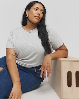 Grey Marl Diamante T-Shirt