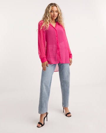 Hot Pink Relaxed Dobby Shirt