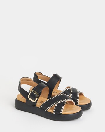 Heavenly Feet Dina Stitch Detail Buckle Sandals - Extra Wide Fit (EEE)
