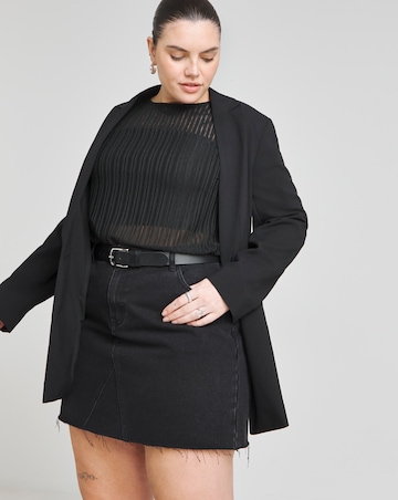 Washed Black Blue 5 Pocket Denim Mini Skirt