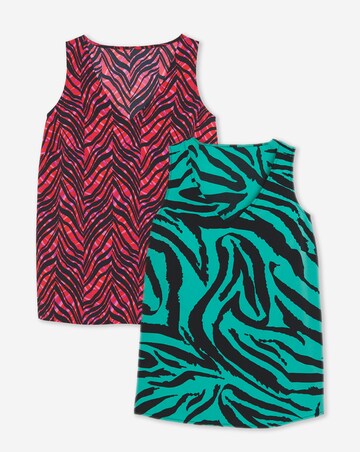 2 Pack Printed V Neck Woven Vests