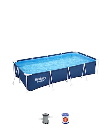Bestway Steel Pro 13.1ft Outdoor Swimming Pool Set with Filter Pump
