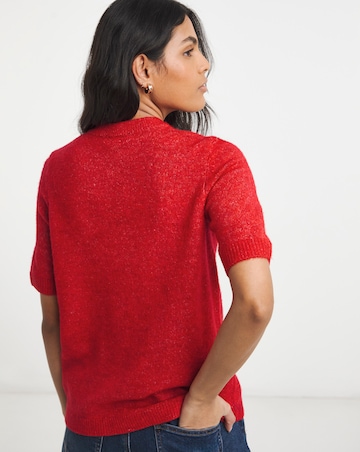 Simply Be Red Short Sleeve Cardigan
