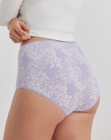 Pretty Secrets (7 Pack) Cotton Full Fit Brief Knickers Lilac Floral