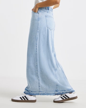 Simply Be Light Wash Denim Lyocell Maxi Skirt