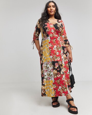 Joe Browns Jersey Patchwork Floral Wrap Maxi Dress