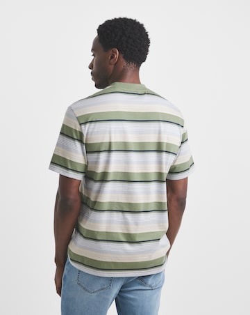 Union Yarn Dyed Stripe T-Shirt -Khaki
