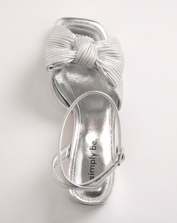 Isla Plisse Bow Low Heel Occasion Sandals Wide E Fit