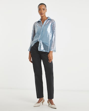 Sequin Relaxed Shirt - Blue