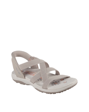 Skechers Taupe Reggae Stretch Flex Sandals - Wide Fit (E)