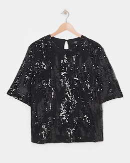 Joanna Hope Sequin Blouse
