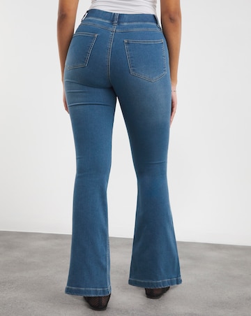 Simply Be Erin Mid Blue Pull On Bootcut Jeggings