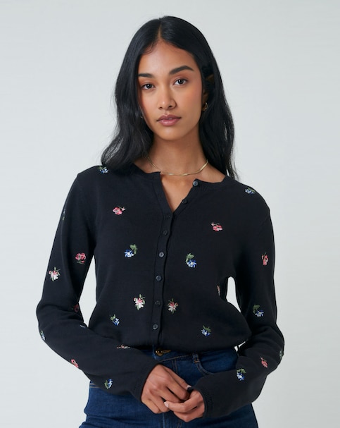Nobody's Child Embroidered Ditsy Cardigan