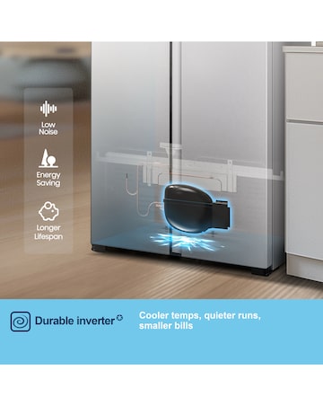 Fridgemaster MS83430ES 80cm American Fridge Freezer - Silver