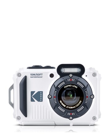 Kodak PIXPRO WPZ2 16MP 4x Zoom Tough Camera - White + 32GB Micro SD + Case