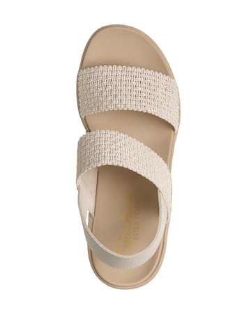 Skechers Cali Day Woven Stretch Foam Off White Sandals - Standard Fit (D)