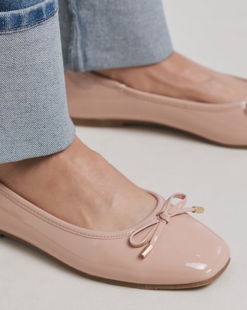 Evar Square Toe Ballerina Shoes - Wide Fit (E)