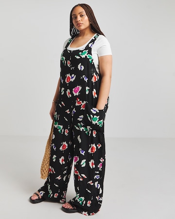 Simply Be Animal Print Crinkle Tie Strap Jumpsuit