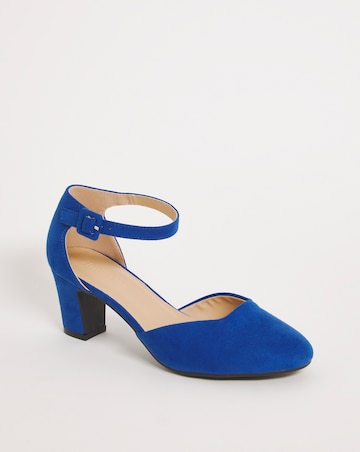 Two Part Heeled Shoe With Ankle Strap - Extra Wide Fit (EEE)