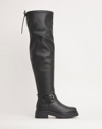 Rowie Over Knee Stretch Boot - Extra Wide Fit (EEE) Super Curvy/Curvy Plus Calf