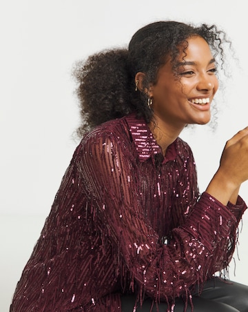 Joanna Hope Sequin Tassle Shirt