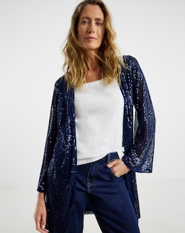 Sequin Longline Cardi