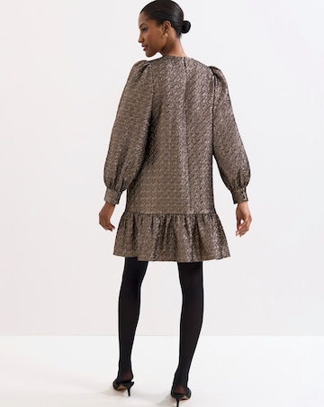 Phase Eight Frances Gold Jaquard Shift Dress