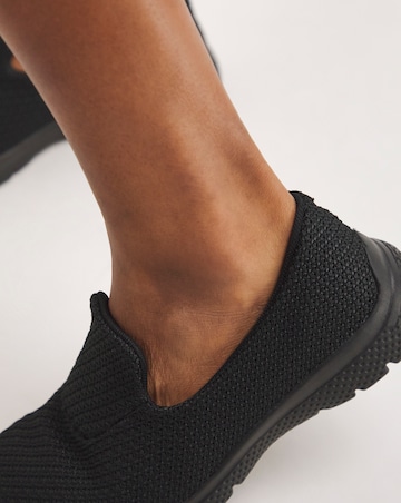 Cushion Walk Black Lightweight Leisure Shoes -Extra Wide Fit (EEE)