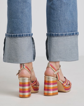Lupin Multi Strap Platform Heels - Wide Fit (E)