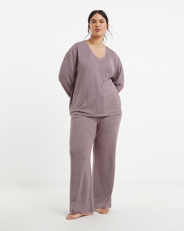 Pretty Secrets Soft Knit Stripe Lounge Set Pink Multi