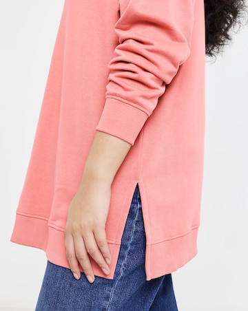 Rose Side Split Sweatshirt Tunic