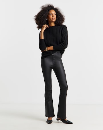 Black Coated Flare Jegging