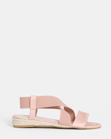 Dia Elasticated Low Wedge Espadrilles - Wide Fit (E)