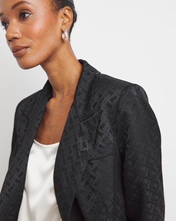 Satin Jacquard Double Breasted Blazer