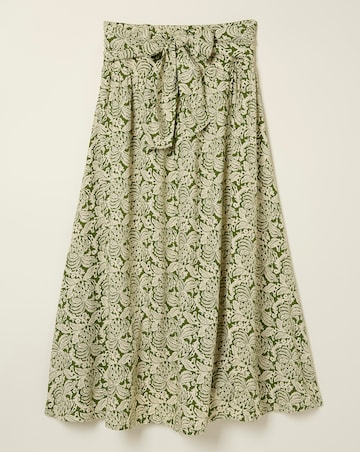 FatFace Sacha Damask Floral Midi Skirt