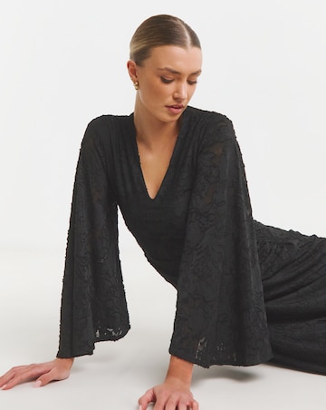 Flounce London Lace Long Sleeve Maxi Dress