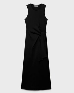 Mango Cotton Midi-Dress with Knot Detail