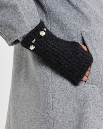 Jewel Embellished Hat & Handwarmer Set