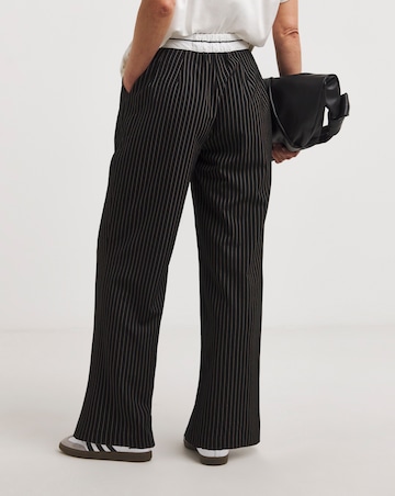 Turnover Waistband Pinstripe Trousers