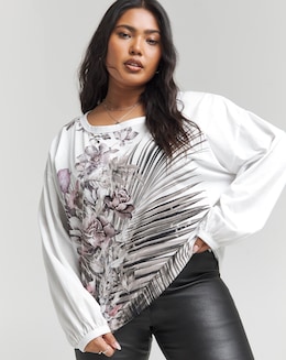 Religion Comet Long Sleeve Floral Top