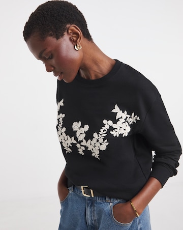 Black Cornelli Embroidered Sweatshirt