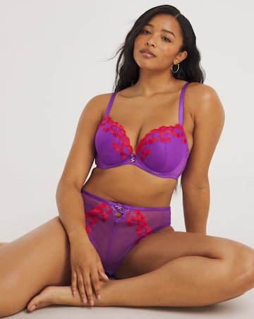 Ann Summers Cherry Kiss Padded Plunge Wired Bra Bright Purple