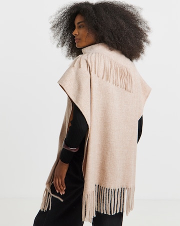 Fringe High Neck Cape