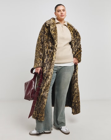 Leopard Faux Fur Midaxi Coat
