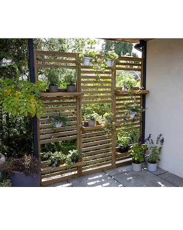 Forest Slatted Wall Planter 2 Shelf