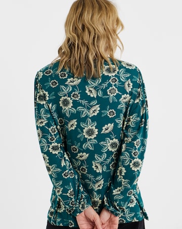 Button Front Long Sleeve Top