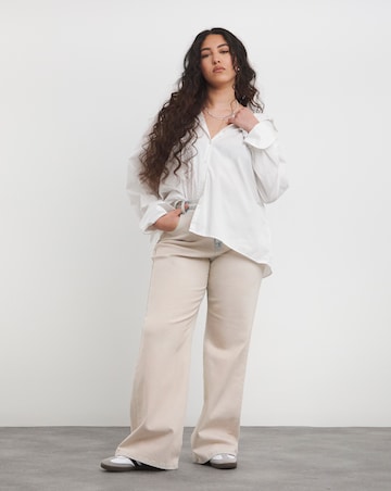 Simply Be Bleach Wash 00s Wide Leg Jean
