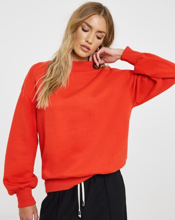 Red High Neck Sweatshirt