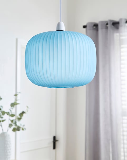 Nora Matt Blue Glass 20cm Pendant Shade